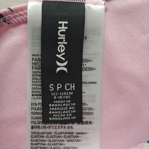 HURLEY NEW girls Pink Palms Rashguard Bikini Set - Picture 11 of 12